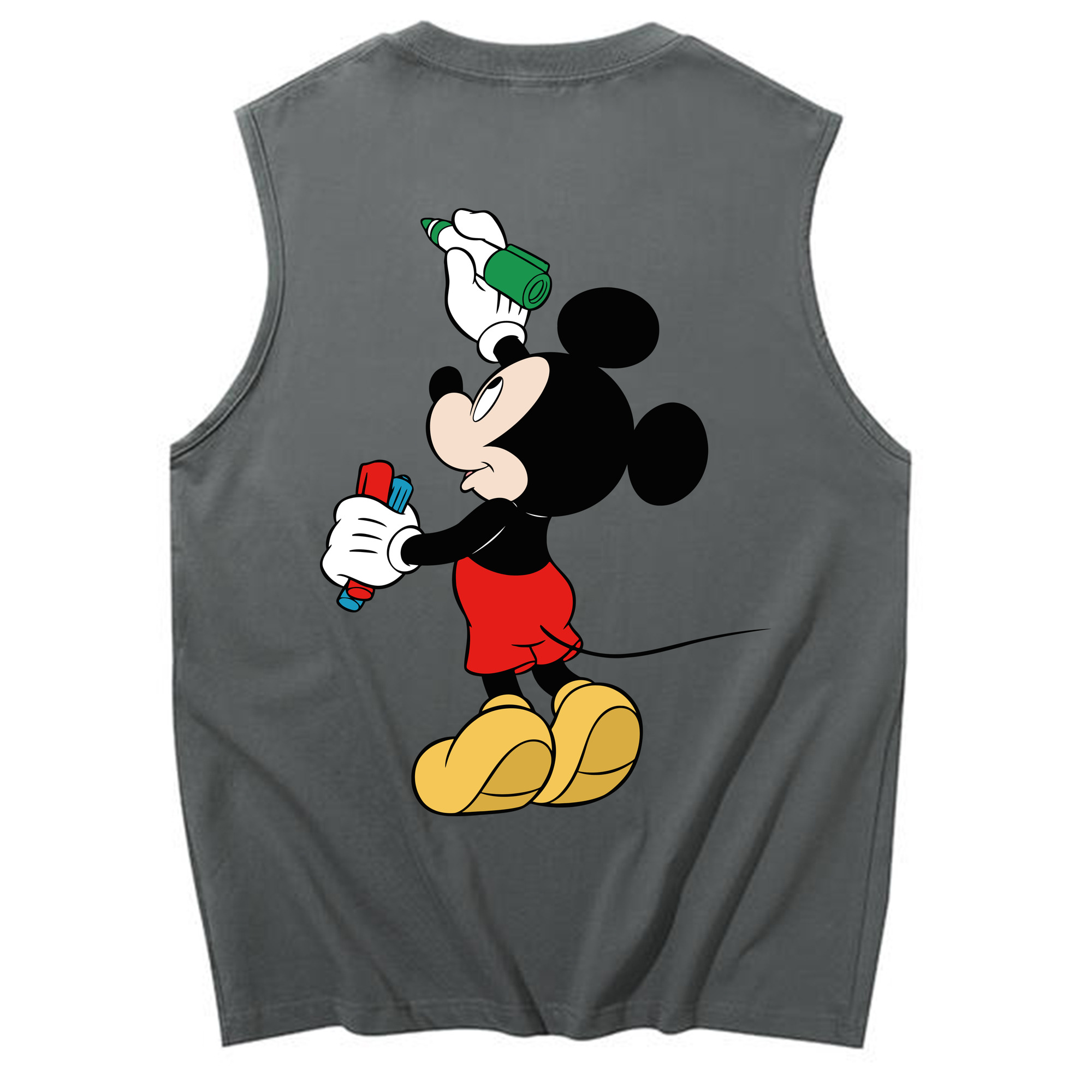 （画像用） ミッキーマウス Mickey Mouse コットン100％タンクトップ（背面プリント）